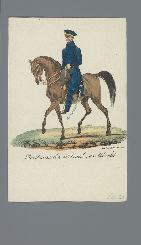 Rustbewaarder te Paard van Utrecht (1835 - 1850) by Albertus Verhoesen and Johannes Paulus Houtman