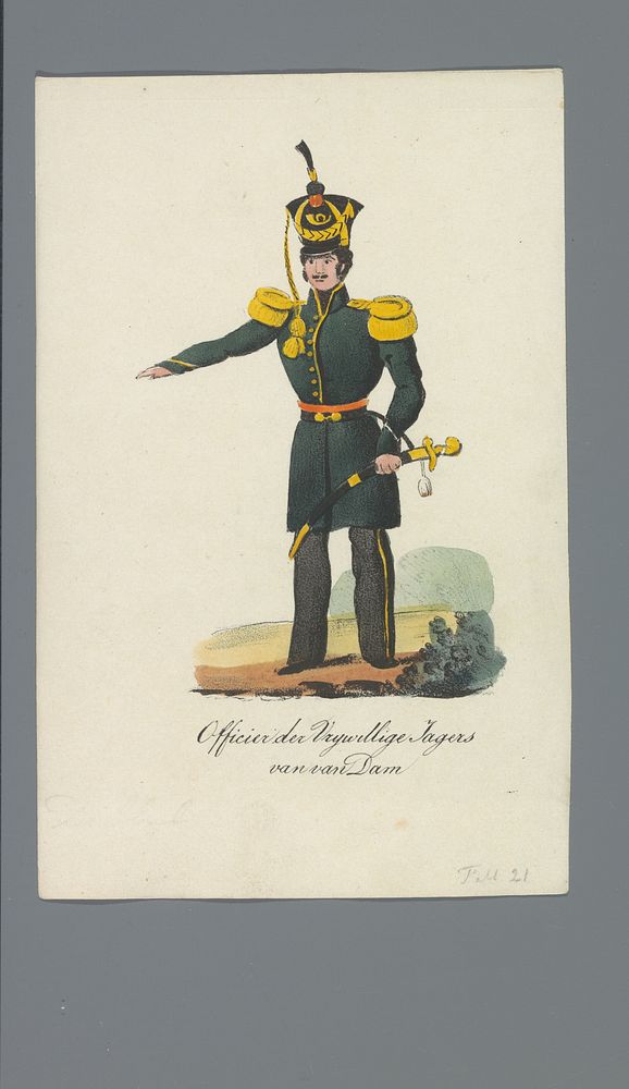 Officier der Vrijwillige Jagers van van Dam (1835 - 1850) by Albertus Verhoesen and Johannes Paulus Houtman