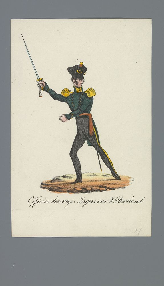 Officier der vrijw. Jagers van Z. Beveland (1835 - 1850) by Albertus Verhoesen and Johannes Paulus Houtman