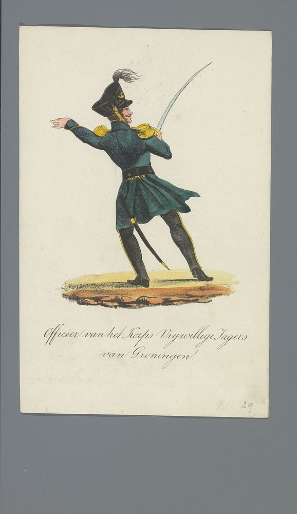 Officier van het Korps Vrijwillige Jagers van Groningen (1835 - 1850) by Albertus Verhoesen and Johannes Paulus Houtman