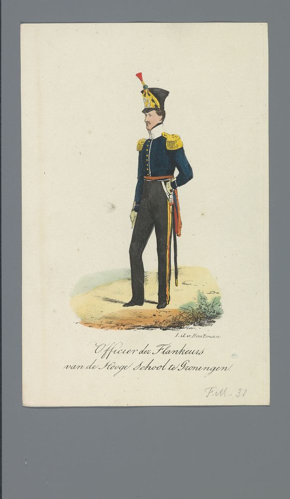 Officier der Flankeurs van de Hooge school te Groningen (1835 - 1850) by Albertus Verhoesen and Johannes Paulus Houtman
