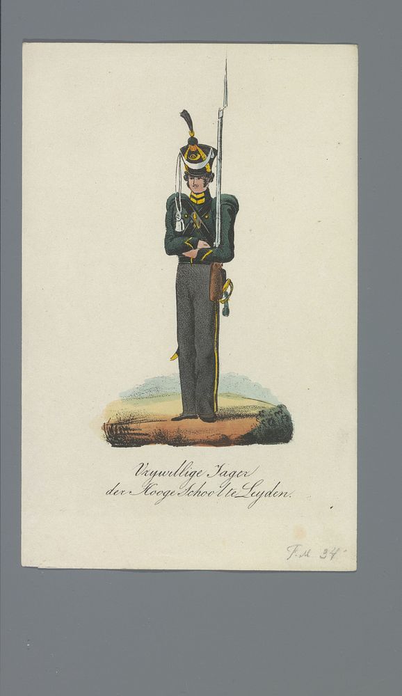 Vrijwillige Jager der Hooge school te Leyden (1835 - 1850) by Albertus Verhoesen and Johannes Paulus Houtman