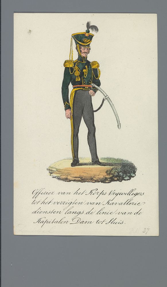 Officier van het Korps Vrijwilligers tot het verrigten van Kavallerie diensten langs de linie van de Kapitalen Dam tot Sluis…