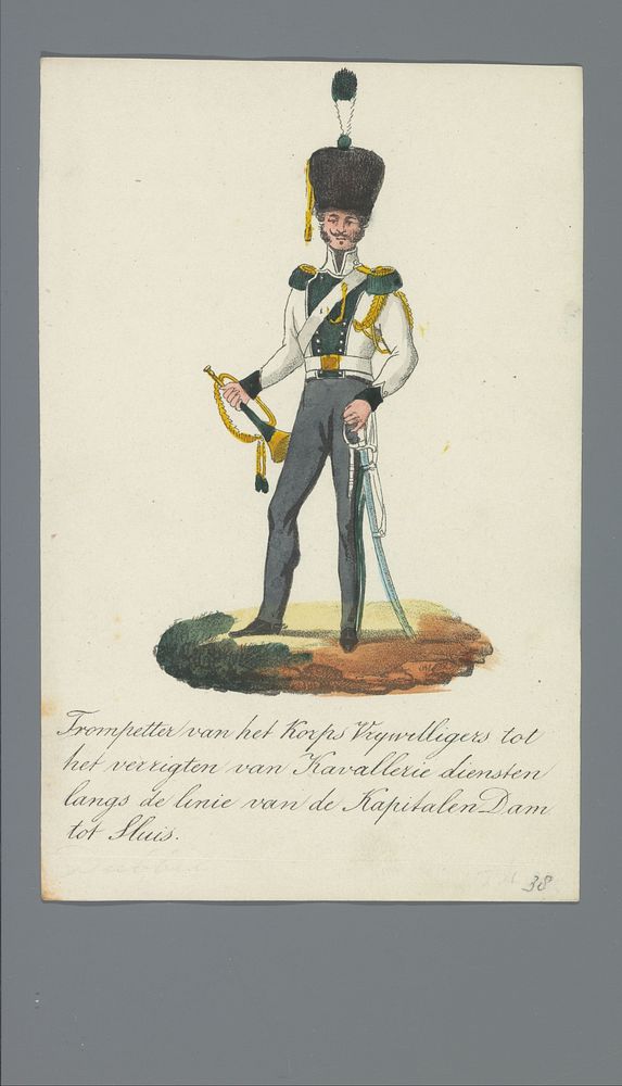 Trompetter van het Korps Vrijwilligers tot het verrigten van Kavallerie diensten langs de linie van de Kapitalen Dam tot…