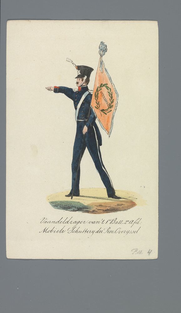 Vaandeldrager van 't 1e Batt. 2e Afd: Mobiele Schutterij der prov. Overijssel (1835 - 1850) by Albertus Verhoesen and…