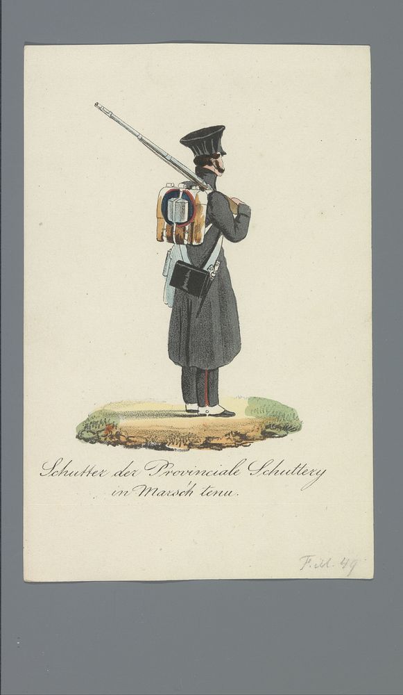 Schutter der Provinciale Schutterij in Marsch tenu (1835 - 1850) by Albertus Verhoesen and Johannes Paulus Houtman