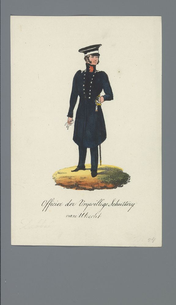 Officier der Vrijwillige Schutterij van Utrecht (1835 - 1850) by Albertus Verhoesen and Johannes Paulus Houtman