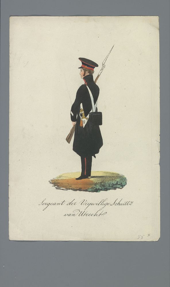 Sergeant der Vrijwillige Schutt.ij van Utrecht (1835 - 1850) by Albertus Verhoesen and Johannes Paulus Houtman