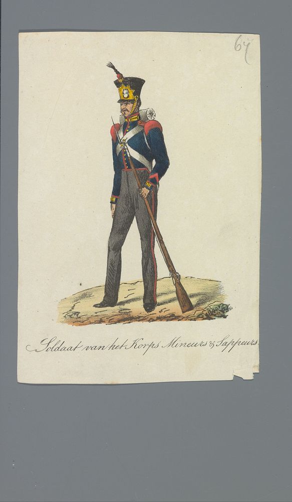 Soldaat van het Korps Mineurs & Sappeurs (1835 - 1850) by Albertus Verhoesen and Johannes Paulus Houtman