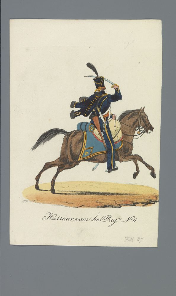 Hussaar van het Reg.t No. 6 (1835 - 1850) by Albertus Verhoesen and Johannes Paulus Houtman