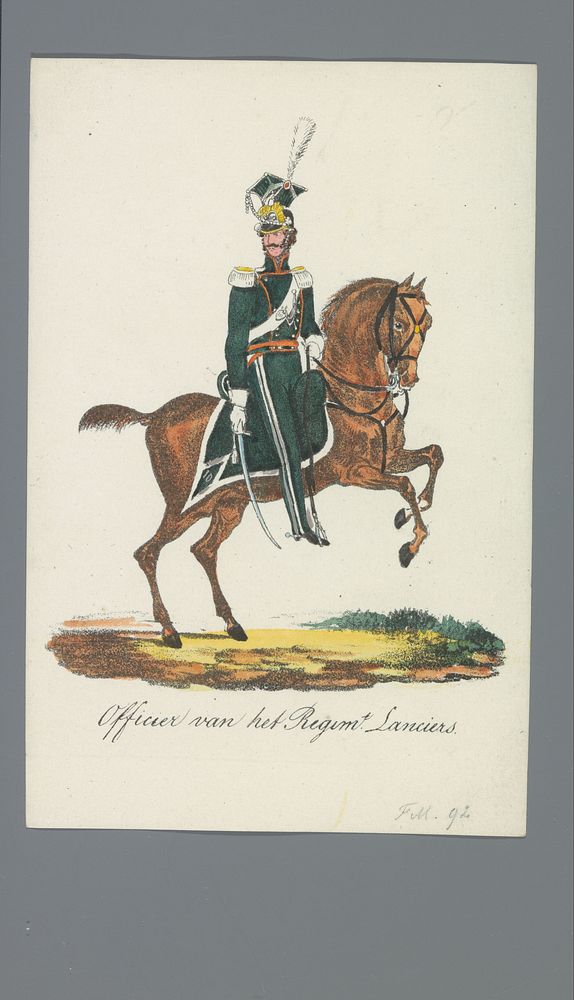 Officier van het Regim.t Lanciers (1835 - 1850) by Albertus Verhoesen and Johannes Paulus Houtman