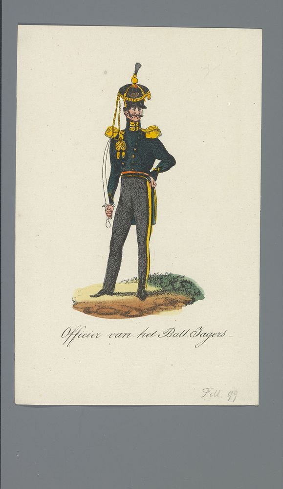 Officier van het Batt. Jagers (1835 - 1850) by Albertus Verhoesen and Johannes Paulus Houtman