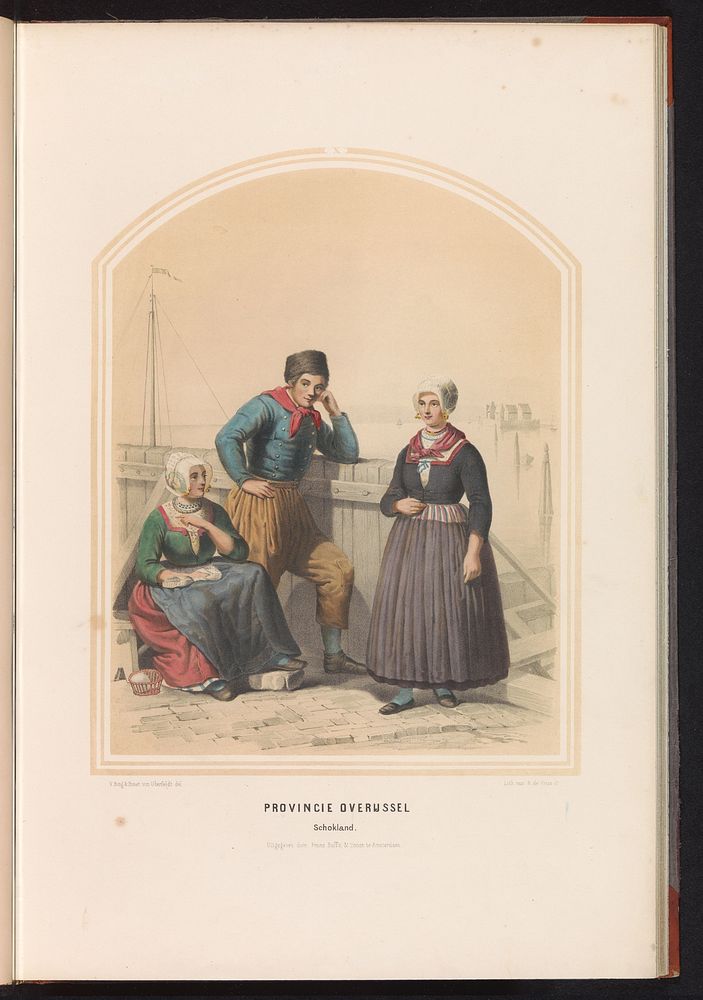 Klederdracht van Schokland in de provincie Overijssel, 1857 (1857) by Ruurt de Vries, Jan Braet von Uberfeldt, Valentijn…