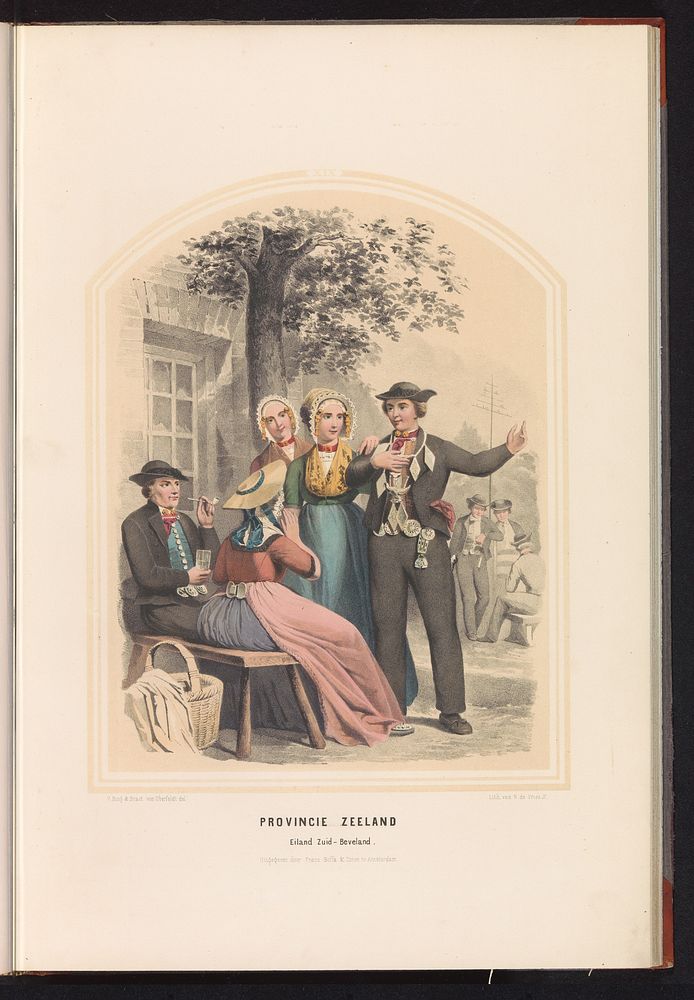 Klederdracht van Zuid-Beveland in Zeeland, 1857 (1857) by Ruurt de Vries, Jan Braet von Uberfeldt, Valentijn Bing and Frans…