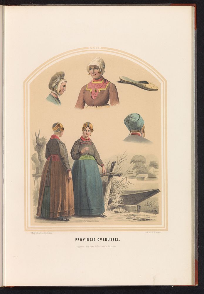 Klederdracht van Overijssel, 1857 (1857) by Ruurt de Vries, Jan Braet von Uberfeldt, Valentijn Bing and Frans Buffa en Zonen