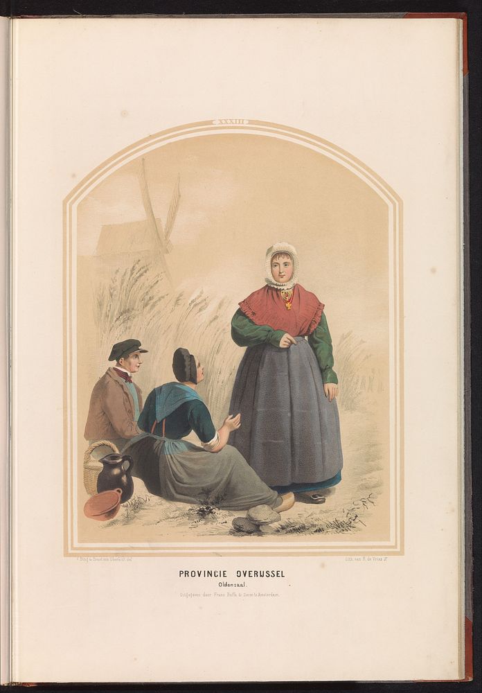 Klederdracht van Oldenzaal in Overijssel, 1857 (1857) by Ruurt de Vries, Jan Braet von Uberfeldt, Valentijn Bing and Frans…
