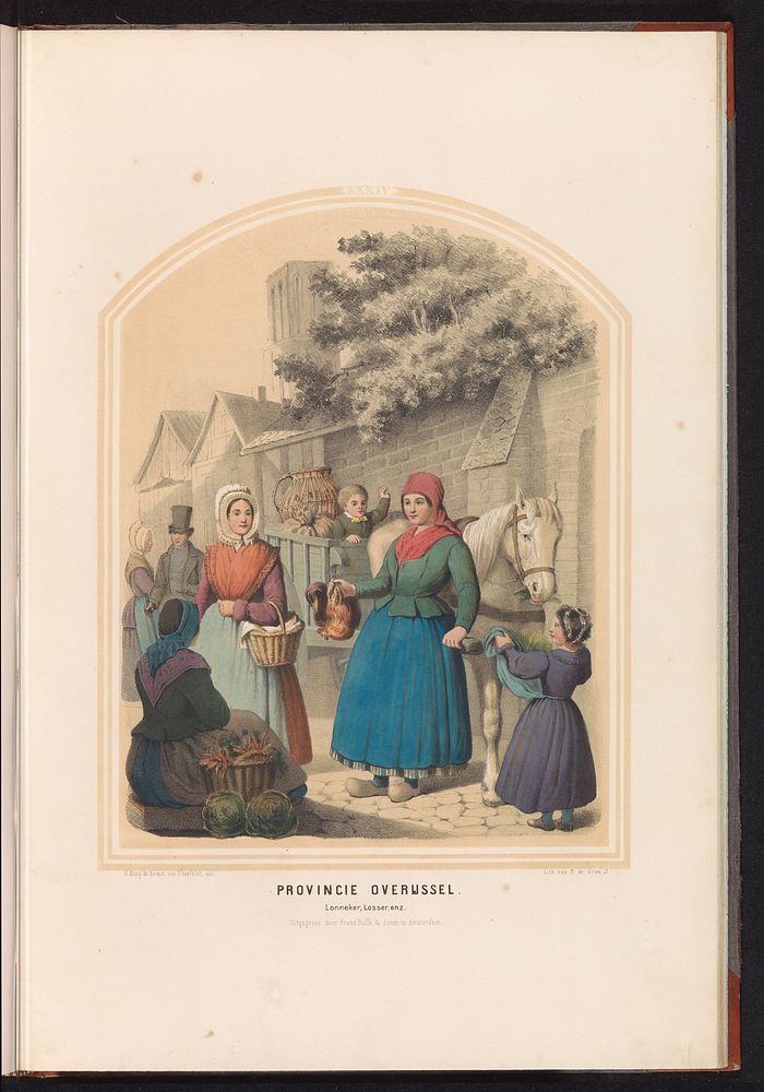 Klederdracht van Lonneker en Losser in Overijssel, 1857 (1857) by Ruurt de Vries, Jan Braet von Uberfeldt, Valentijn Bing…