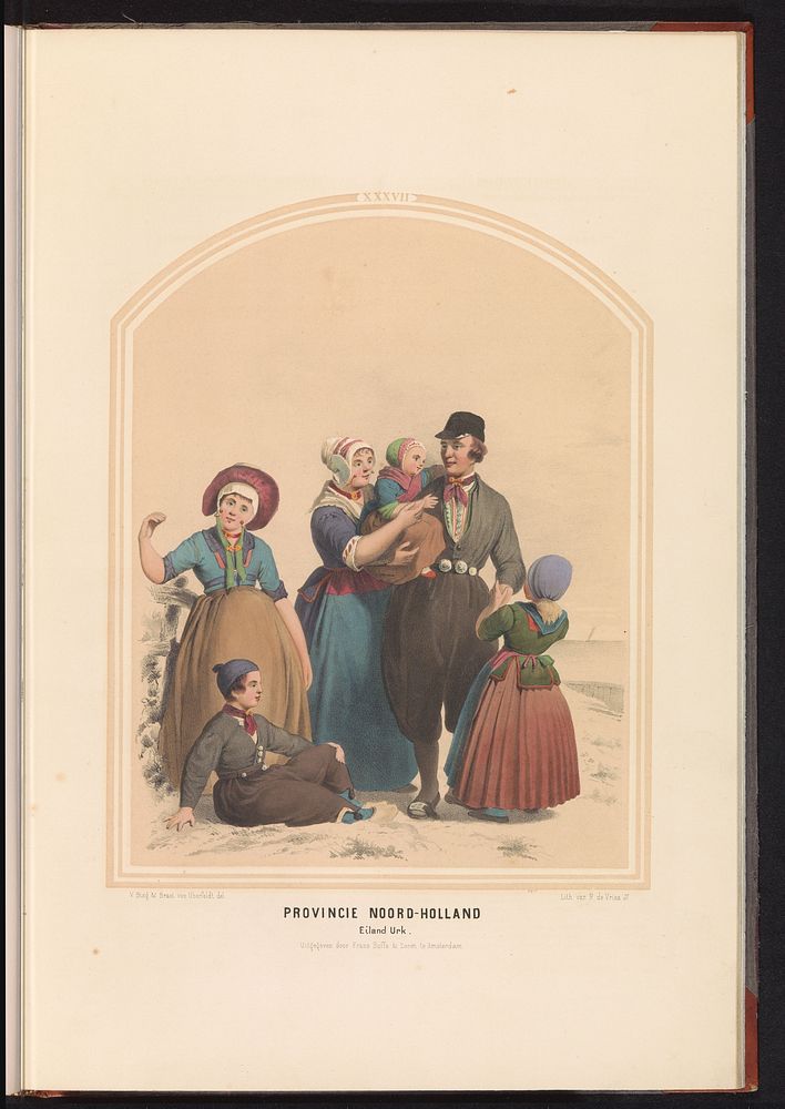 Klederdracht van het eiland Urk in Noord-Holland, 1857 (1857) by Ruurt de Vries, Jan Braet von Uberfeldt, Valentijn Bing and…