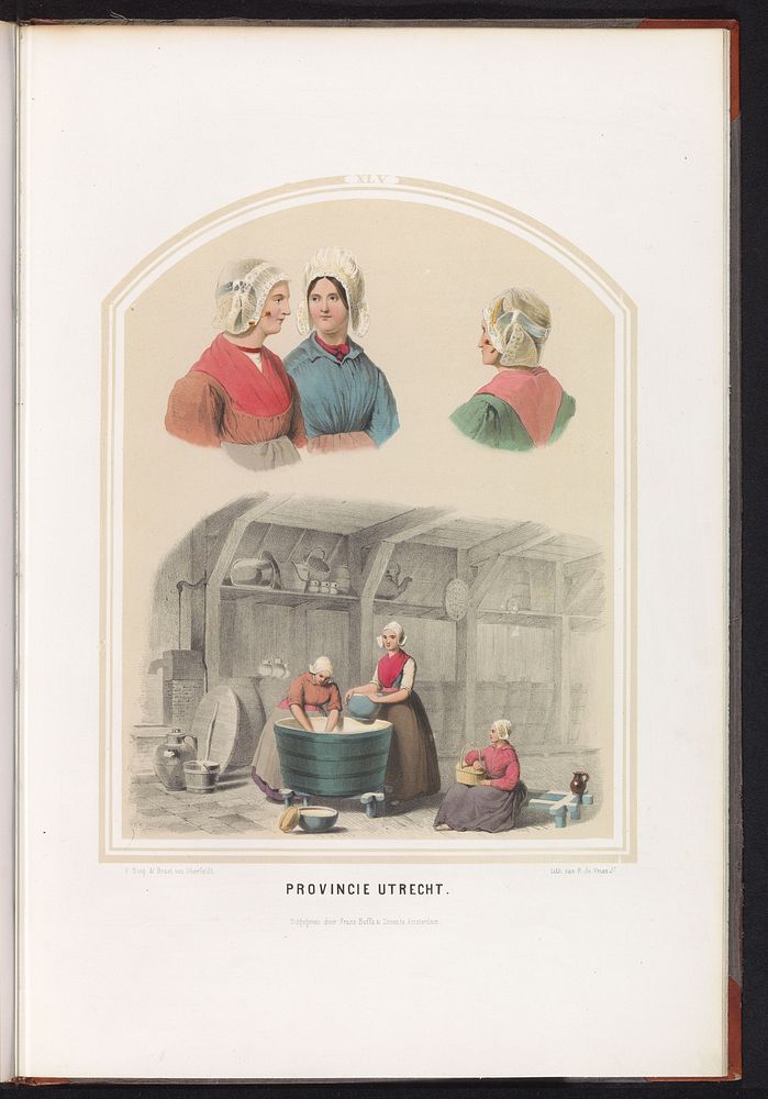 Klederdracht van Utrecht, 1857 (1857) by Ruurt de Vries, Jan Braet von Uberfeldt, Valentijn Bing and Frans Buffa en Zonen