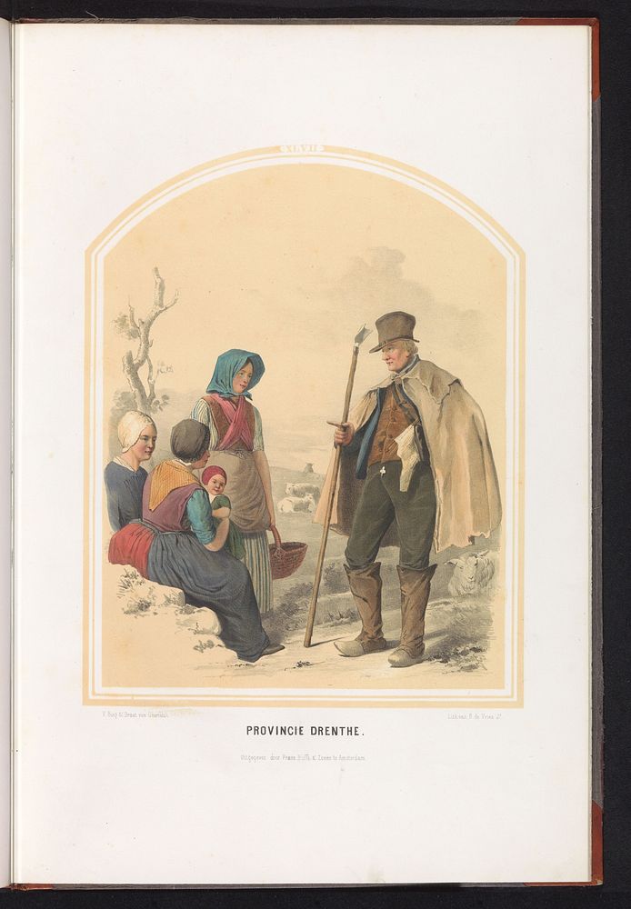 Klederdracht van Drenthe, 1857 (1857) by Ruurt de Vries, Jan Braet von Uberfeldt, Valentijn Bing and Frans Buffa en Zonen