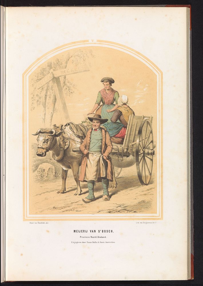 Klederdracht van Den Bosch in Noord-Brabant, 1857 (1857) by Jan Braet von Uberfeldt, Desguerrois and Co and Frans Buffa en…