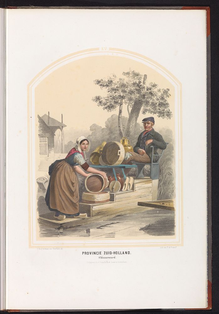 Klederdracht van Alblasserwaard in Zuid-Holland, 1857 (1857) by Ruurt de Vries, Jan Braet von Uberfeldt, Valentijn Bing and…