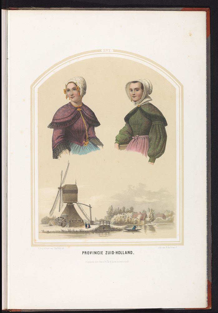 Klederdracht van Zuid-Holland, 1857 (1857) by Ruurt de Vries, Jan Braet von Uberfeldt, Valentijn Bing and Frans Buffa en…