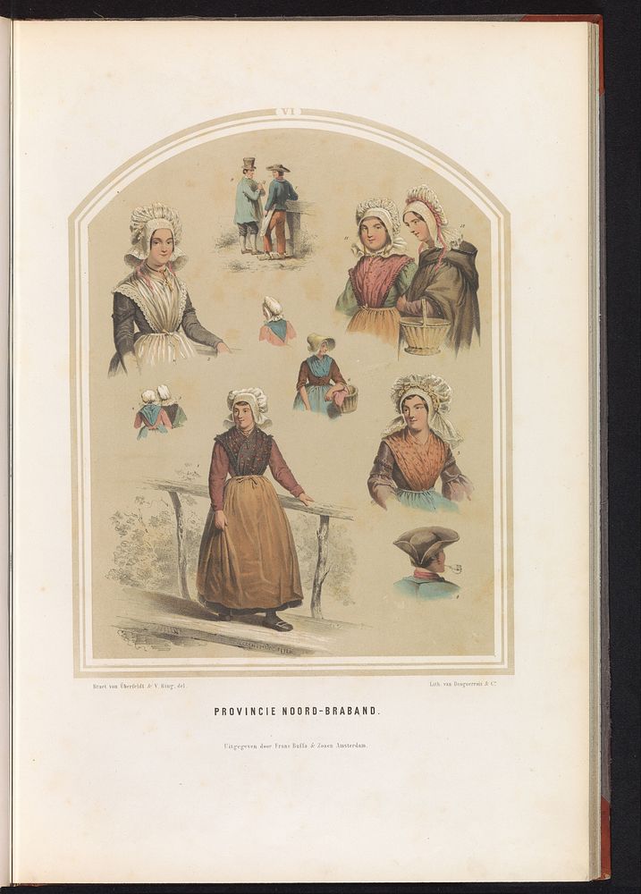 Klederdracht van Noord-Brabant, 1857 (1857) by Jan Braet von Uberfeldt, Valentijn Bing, Desguerrois and Co and Frans Buffa…
