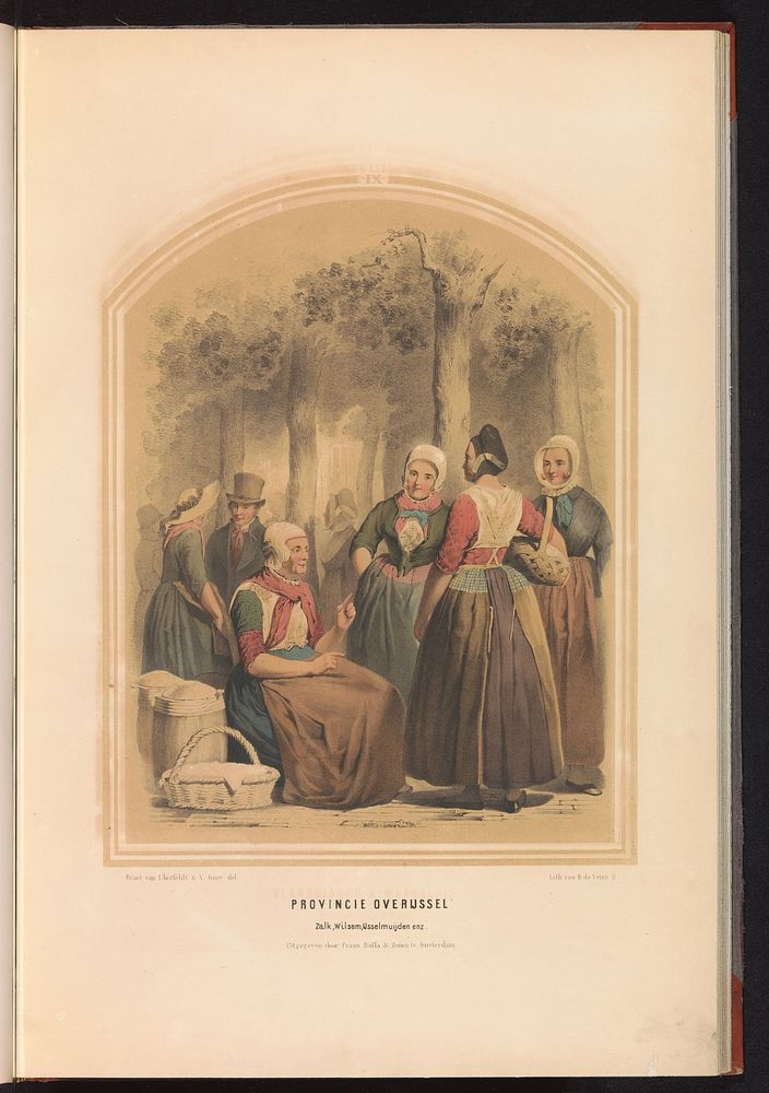 Klederdracht van de provincie Overijssel, 1857 (1857) by Ruurt de Vries, Jan Braet von Uberfeldt, Valentijn Bing and Frans…