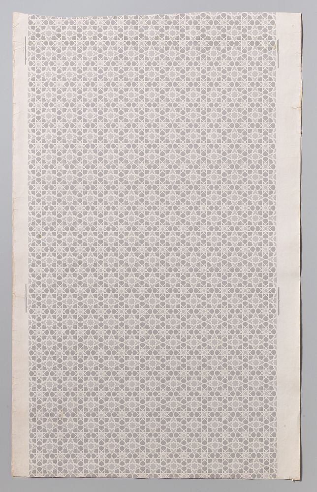 Papierbehangsel met patroon van uit facetten opgebouwde achthoeken (c. 1855 - c. 1856) by Jules Desfossé