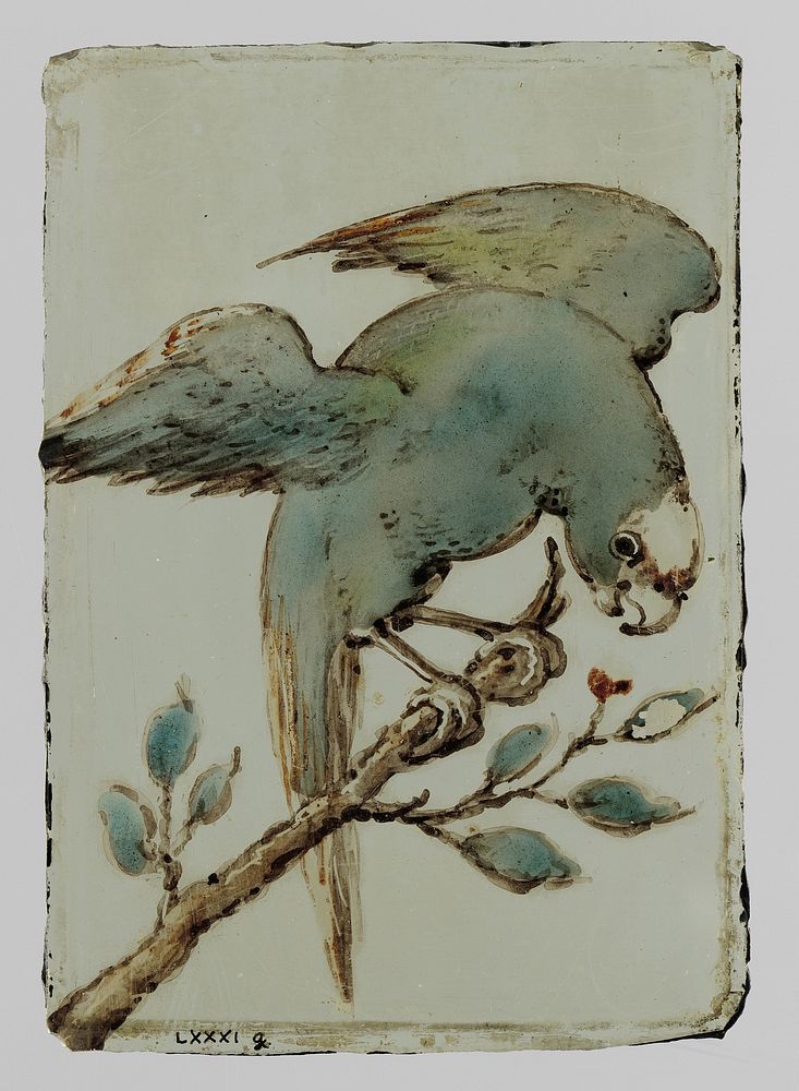Ruit met een vogel met uitslaande vleugels (c. 1650 - c. 1675) by anonymous