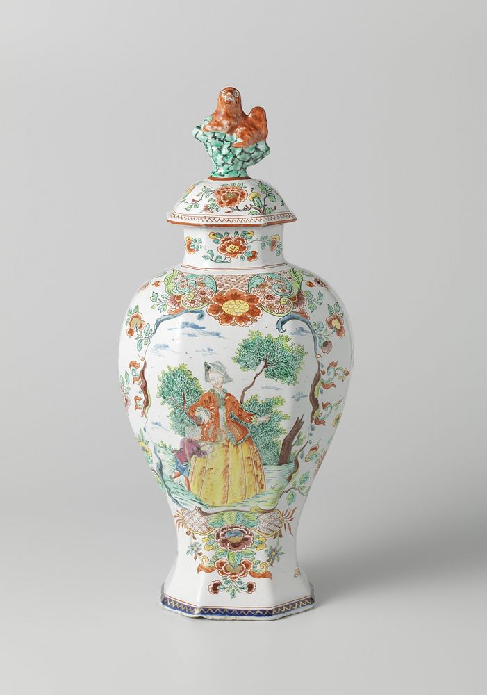 Two vases and a beaker vase, part of a garniture (c. 1740 - c. 1760) by anonymous