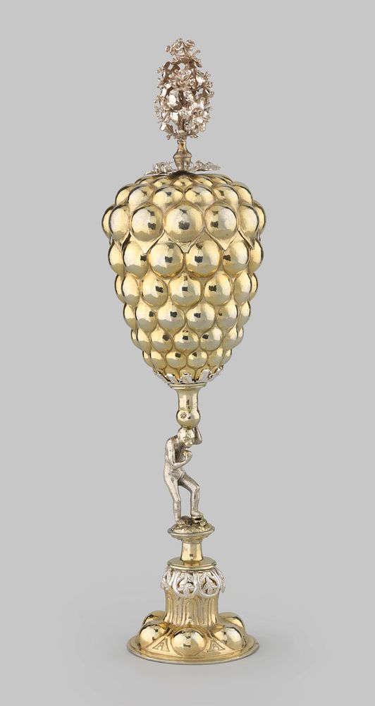 Druivenbeker van verguld zilver (1600 - 1625) by Heinrich Mack