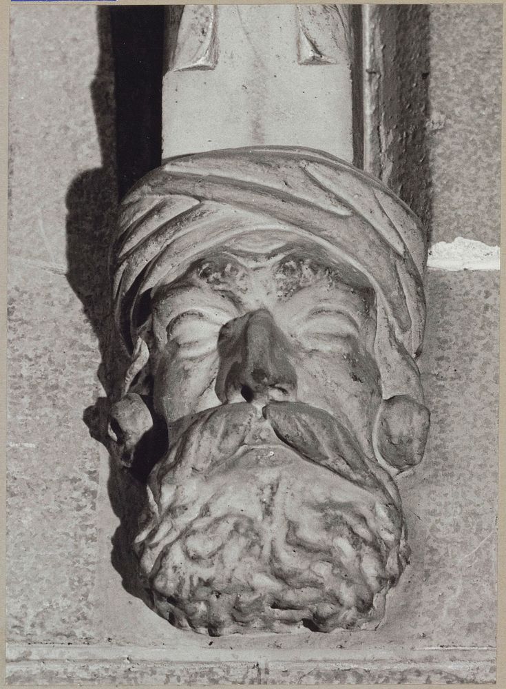Detail van console in de vorm van een kop met baard en hoofddoek (1968) by Rijksmuseum Afdeling Beeld