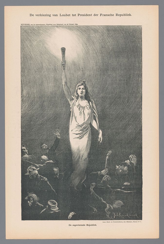 De verkiezing van Loubet tot President der Fransche Republiek (1899) by Johan Braakensiek and Harms and Co Ellerman