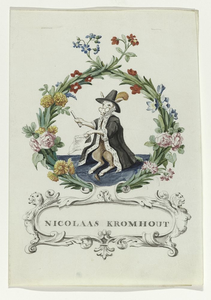 Spotprent van Nicolaas Kromhout (1710 - 1720) by anonymous
