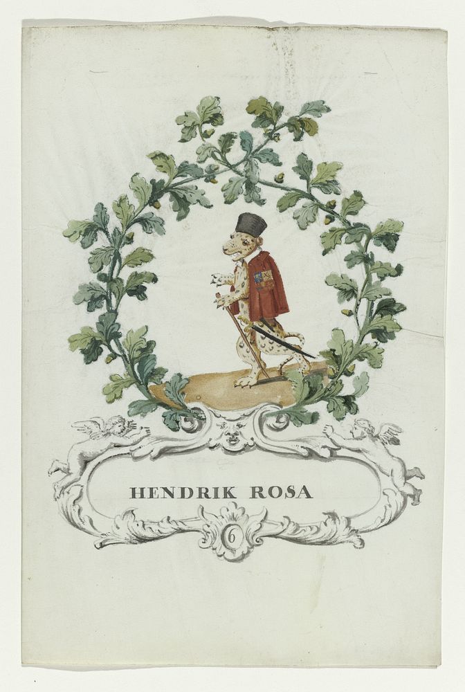 Spotprent van Henrik Rosa (1710 - 1720) by anonymous