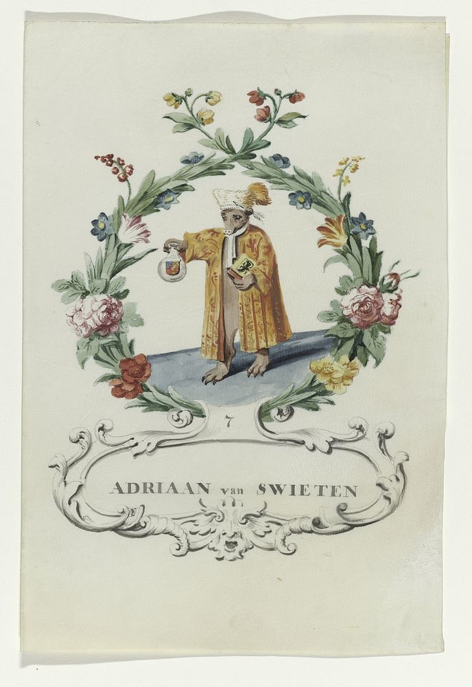 Spotprent van Adriaan van Swieten (1710 - 1720) by anonymous