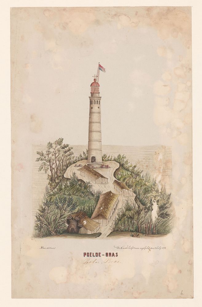 De Nieuwe Lichttoren van Poeloe-Bras, Sumatra (1875 - 1876) by C D Wulf