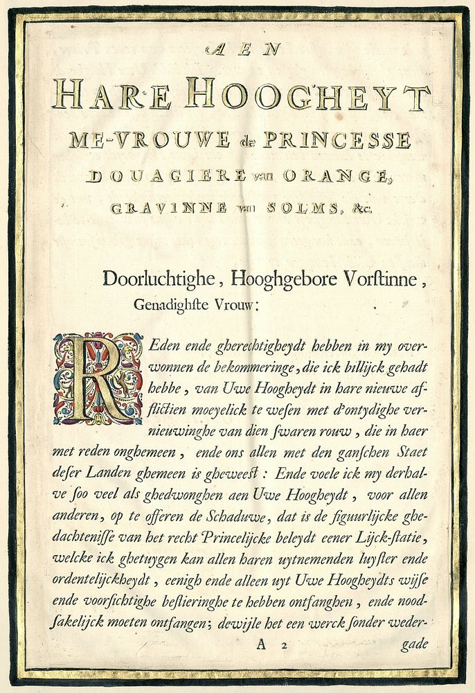 De opdracht aan Amalia van Solms, de weduwe van Frederik Hendrik (1651) by Pieter Jansz Post, Pieter Jansz Post and Nicolaes…