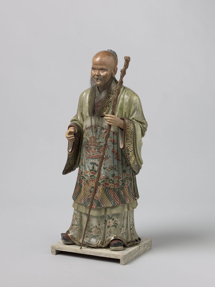 Hoofd van een staande Chinese knikpop (man) (1804 - 1808) by anonymous