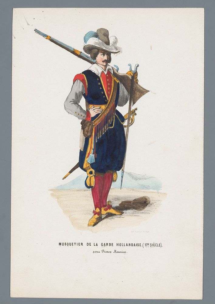 Musquetier de la Garde Hollandaise (17e Siècle). sous Prince Maurice (1840 - 1850) by Elias Spanier