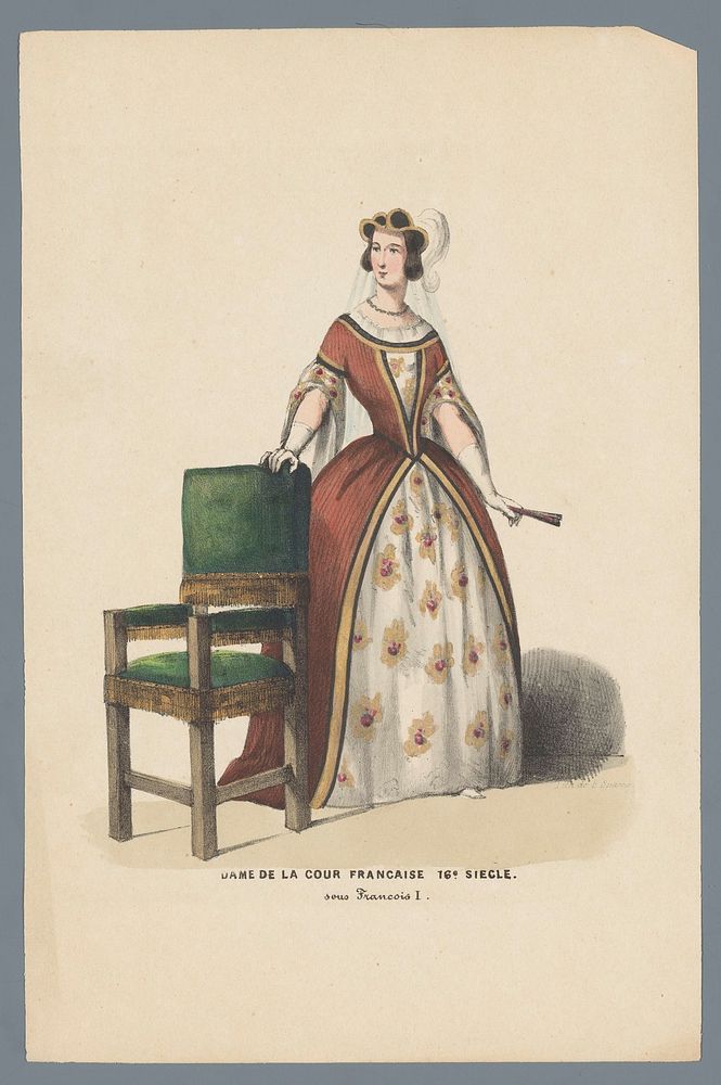Dame de la cour Francaise XVI Siècle. sous Francois I (1840 - 1850) by Elias Spanier