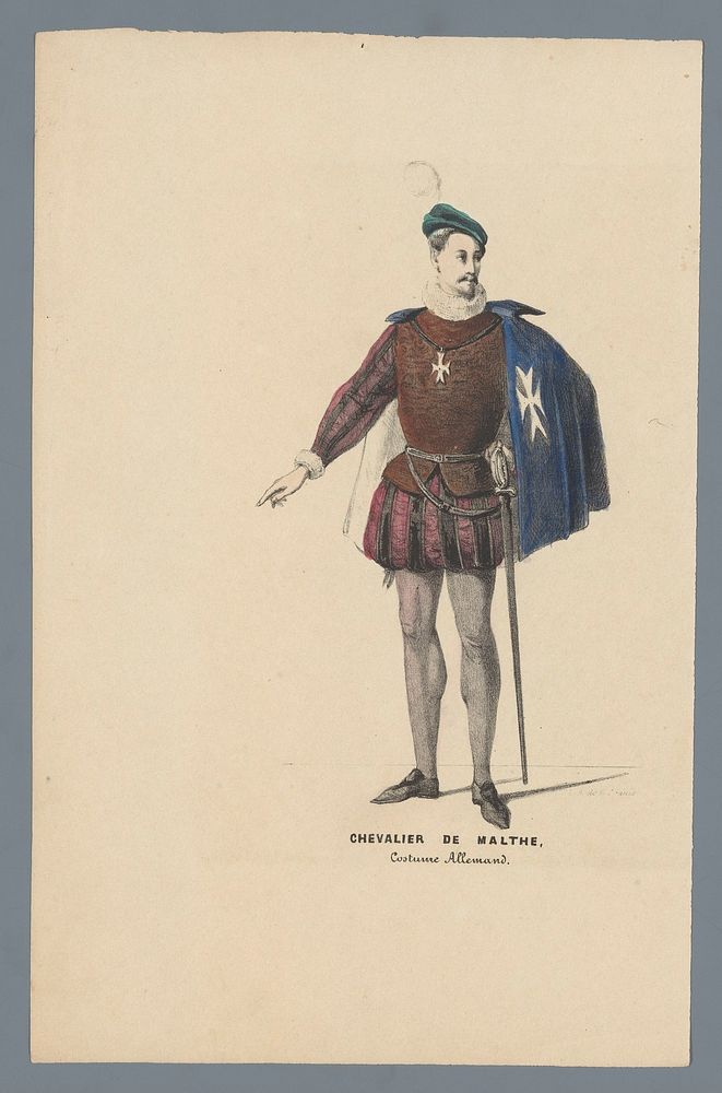Chevalier De Malthe, Costume Allemand (1840 - 1850) by Elias Spanier