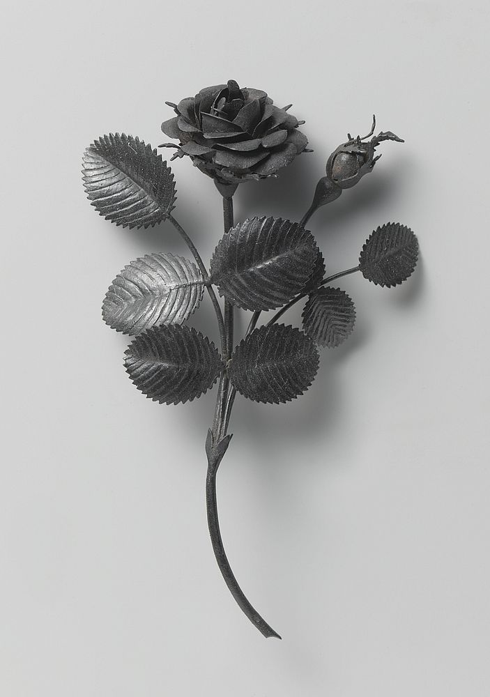 Rose branch made of iron from the gunboat of Jan van Speijk (after 1831 - after 1832) by anonymous
