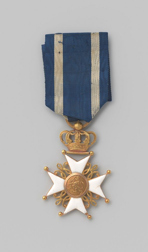 Ridderkruis van Orde van de Nederlandse Leeuw met blauw lint (c. 1815 - before 1840) by anonymous