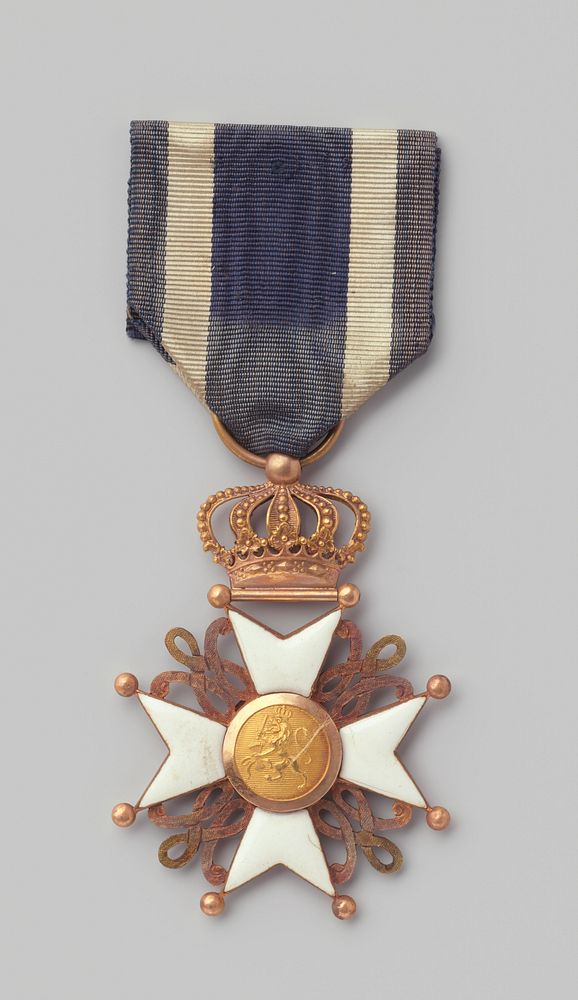 Ridderkruis van Orde van de Nederlandse Leeuw met blauw-oranje lint (in or after 1815) by anonymous