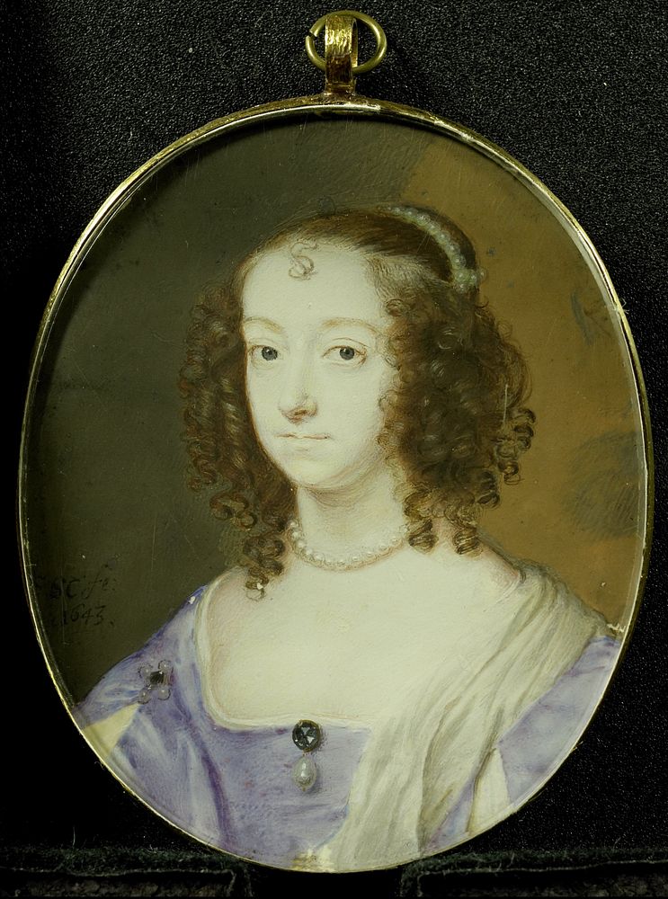 Portret van een vrouw (1643) by Samuel Cooper