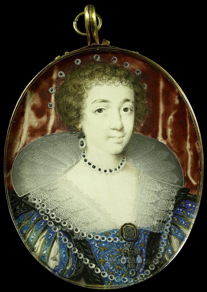 Henriëtte Maria van Frankrijk (1609-1669). Echtgenote van Karel I van Engeland (1620 - 1664) by John Hoskins