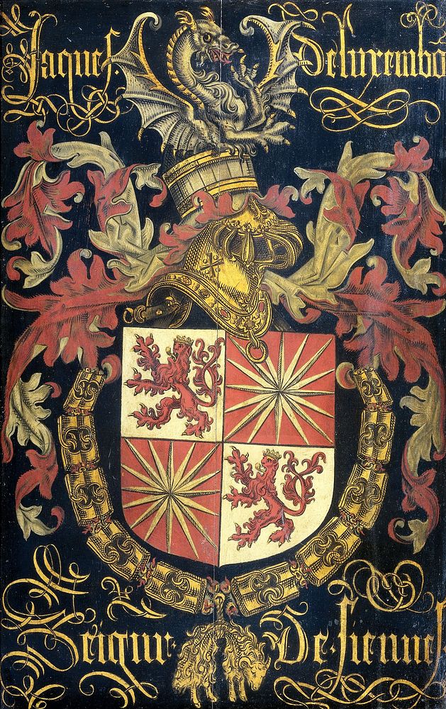 Shield of Jacob of Luxemburg (after 1441-88), Lord of Fiennes, in his Capacity as knight of the Order of the Golden Fleece…